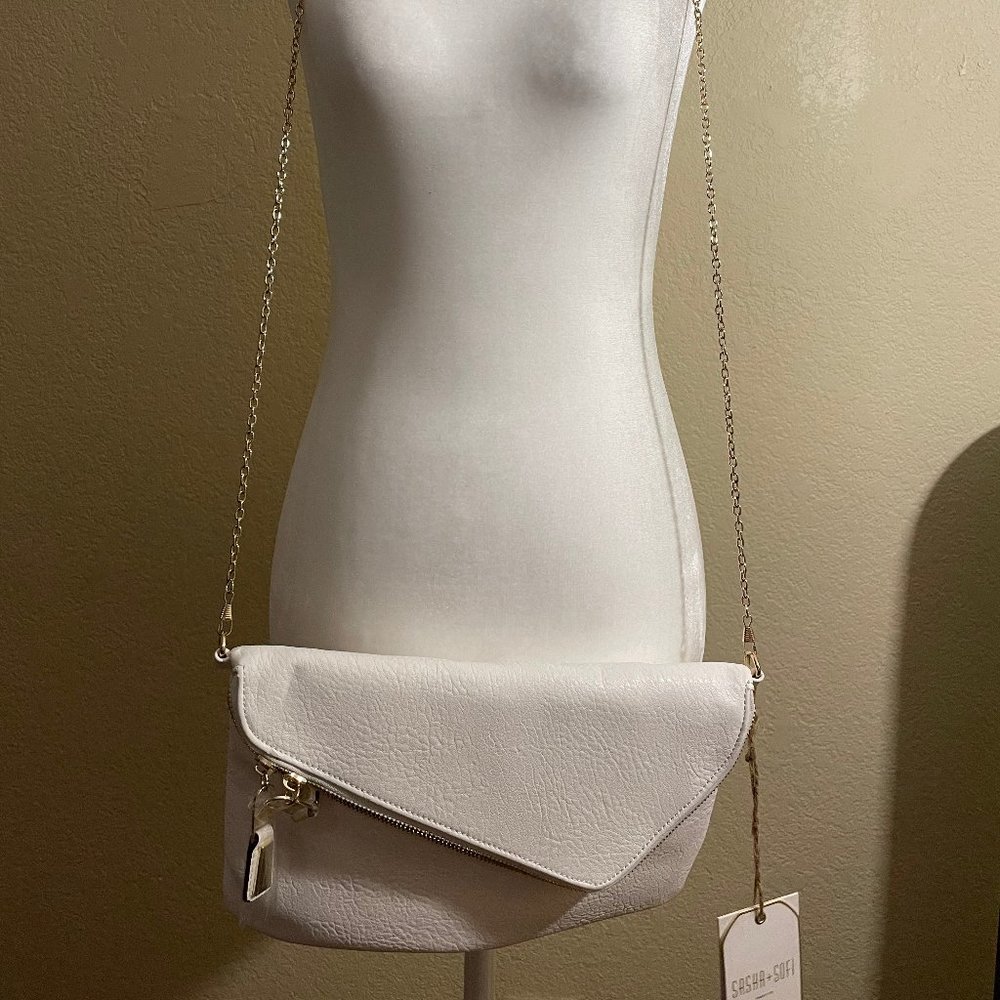 Cute White Crossbody Zip Purse